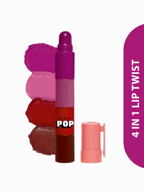 SUGAR POP 4 In 1 Lip Twist Multi-use Stackbale Satin Matte Lipsticks 6.4 g - Shade 01 2 SUGAR POP 4 In 1 Lip Twist Multi-use Stackbale Satin Matte Lipsticks 6.4 g - Shade 01