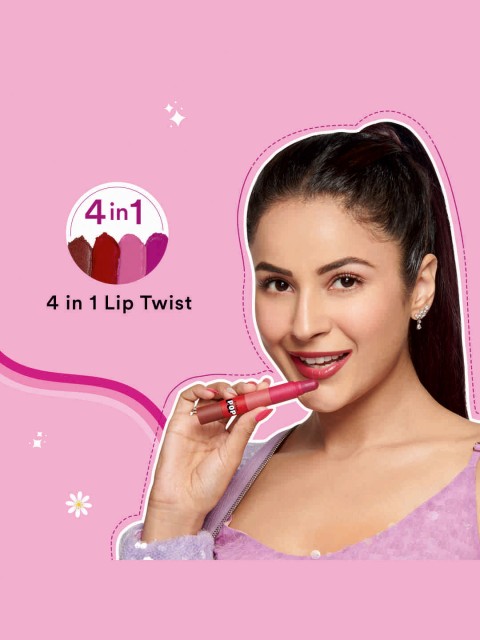 SUGAR POP 4 In 1 Lip Twist Multi-use Stackbale Satin Matte Lipsticks 6.4 g - Shade 01 6 SUGAR POP 4 In 1 Lip Twist Multi-use Stackbale Satin Matte Lipsticks 6.4 g - Shade 01