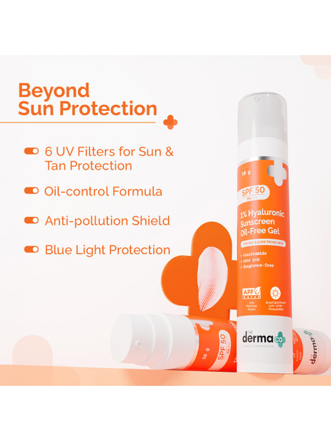 The Derma co. 1% Hyaluronic Sunscreen Oil-Free Gel - 50g 2 The Derma co. 1% Hyaluronic Sunscreen Oil-Free Gel - 50g
