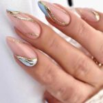 The Pink Truck Set Of 24 Reusable Artificial Nails - English Blue & Gold