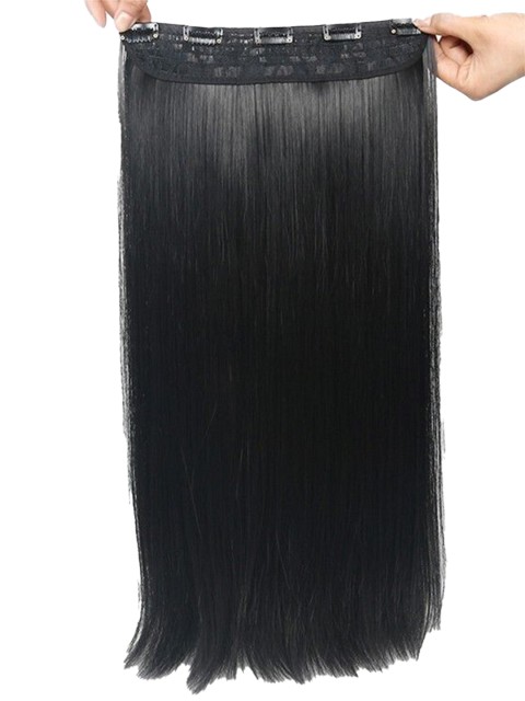 vister Clip-In Straight Hair Extension - 20 Inch - Black