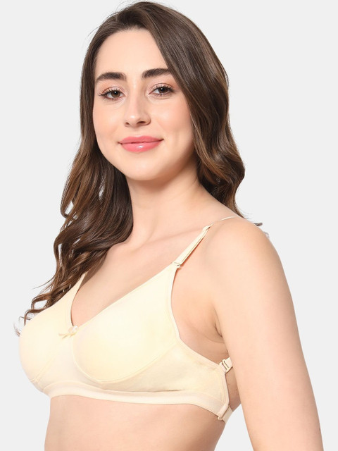 BEWILD Women Cream Full Coverage Cotton Non Padded Bra