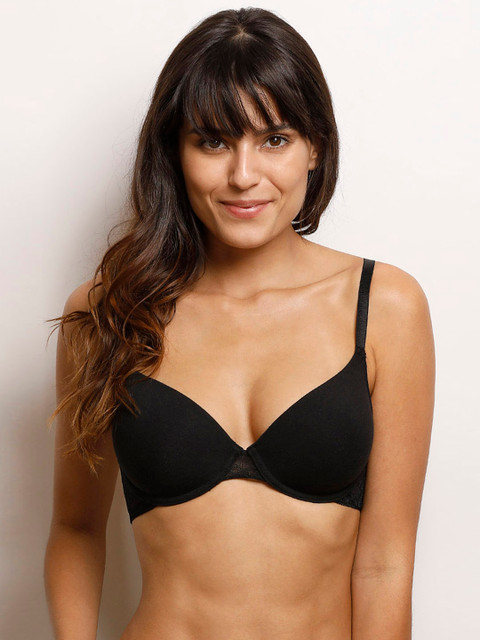 Buy Zivame Black Solid Underwired Lightly Padded T Shirt Bra ZI1101CORE - - Apparel for Women 2 Buy Zivame Black Solid Underwired Lightly Padded T Shirt Bra ZI1101CORE - - Apparel for Women