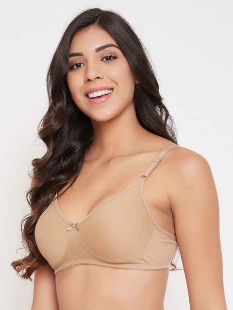 Clovia Beige Solid Non-Wired Non Padded Everyday Bra 3 Clovia Beige Solid Non-Wired Non Padded Everyday Bra