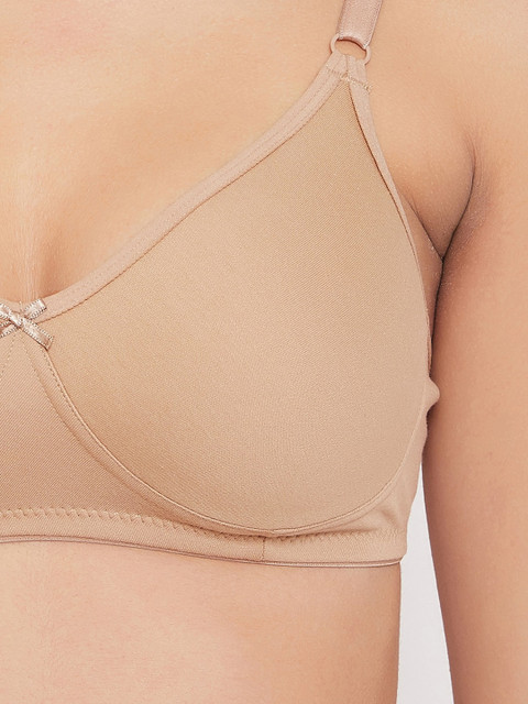 Clovia Beige Solid Non-Wired Non Padded Everyday Bra 5 Clovia Beige Solid Non-Wired Non Padded Everyday Bra