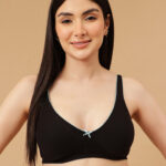 Clovia Black Full Coverage Non-Padded Cotton Everyday Bra With All Day Comfort
