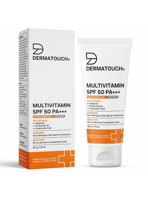 Dermatouch Multivitamin SPF 50 PA+++ Sunscreen Gel with Allantoin & Hyaluronic Acid - 50g