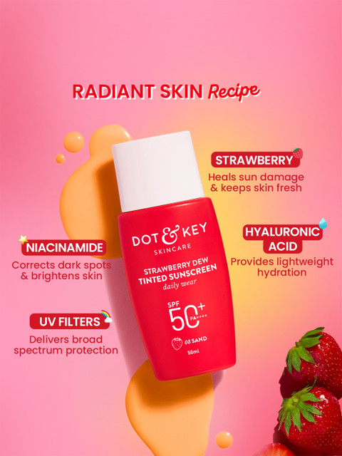 DOT & KEY Strawberry Dew SPF 50+ Pa++++ Tinted Sunscreen - 03 Sand - 50ml 3 DOT & KEY Strawberry Dew SPF 50+ Pa++++ Tinted Sunscreen - 03 Sand - 50ml