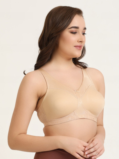 DressBerry Beige Full Coverage Non Padded Seamless T-shirt Bra- 360 Degree Support 2 DressBerry Beige Full Coverage Non Padded Seamless T-shirt Bra- 360 Degree Support