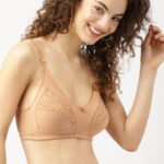 DressBerry Beige Self Design Non-Wired Non Padded Everyday Bra DB-MINI-BRA-006B