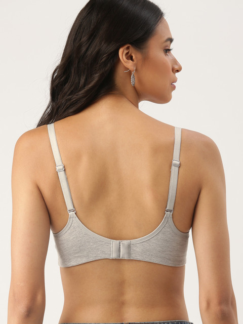 DressBerry Grey Melange Solid Non-Wired Lightly Padded T-shirt Bra DB-CAM-PAD-01B 4 DressBerry Grey Melange Solid Non-Wired Lightly Padded T-shirt Bra DB-CAM-PAD-01B