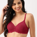 DressBerry Maroon Lace Underwired Lightly Padded Push-Up Bra DB-DR-BRA-022B