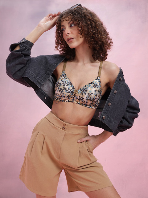DressBerry Printed Lightly Padded T-shirt Bra