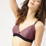 DressBerry Purple Self Design Non-Wired Lightly Padded Everyday Bra DB-FBC-BRA-013A