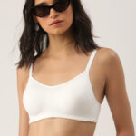 DressBerry White Solid Non-Wired Lightly Padded T-shirt Bra DB-CAM-PAD-01C