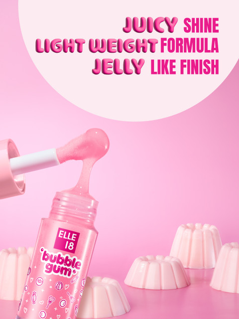 ELLE 18 Bubblegum Pigmented Lip Gloss Jelly for Fuller Lips 5ml - Berry 2 ELLE 18 Bubblegum Pigmented Lip Gloss Jelly for Fuller Lips 5ml - Berry
