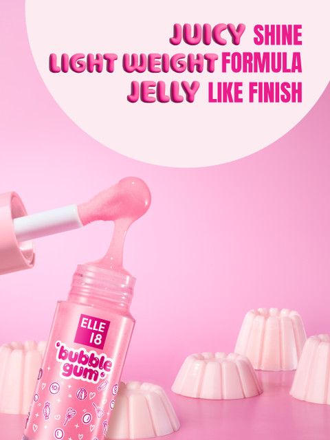 ELLE 18 Bubblegum Pigmented Lip Gloss Jelly for Fuller Lips 5ml - Grape 2 ELLE 18 Bubblegum Pigmented Lip Gloss Jelly for Fuller Lips 5ml - Grape