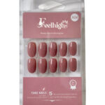 FEELHIGH 24-Pcs Stick On Reusable Waterproof Press On Nails - A04