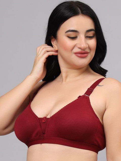 FUNAHME Pack Of 3 Full Coverage Non Padded Cotton Bra 4 FUNAHME Pack Of 3 Full Coverage Non Padded Cotton Bra