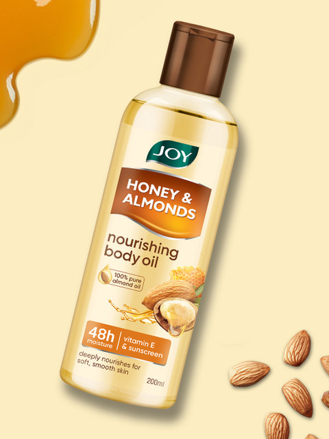 JOY Honey & Almonds Nourishing Body Oil, With Vitamin E & Sunscreen - 200 ml