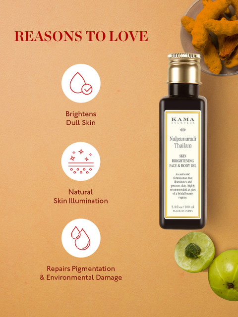 KAMA AYURVEDA Nalpamaradi Thailam Skin Brightening Treatment - 50 ml 3 KAMA AYURVEDA Nalpamaradi Thailam Skin Brightening Treatment - 50 ml