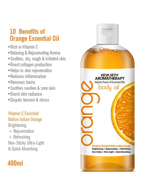 KEYA SETH AROMATHERAPY Aromatherapy Skin Defence Orange Body Oil-400ml 5 KEYA SETH AROMATHERAPY Aromatherapy Skin Defence Orange Body Oil-400ml