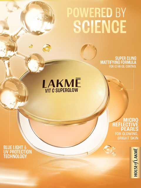 Lakme Makeup+Skincare 1% Vit C Superglow Skin Perfecting SPF20 Compact 8g - Ivory 10 6 Lakme Makeup+Skincare 1% Vit C Superglow Skin Perfecting SPF20 Compact 8g - Ivory 10