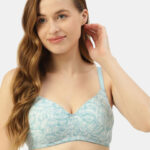 Leading Lady Floral Print Wirefree Lightly Padded Full Coverage T-Shirt Bra