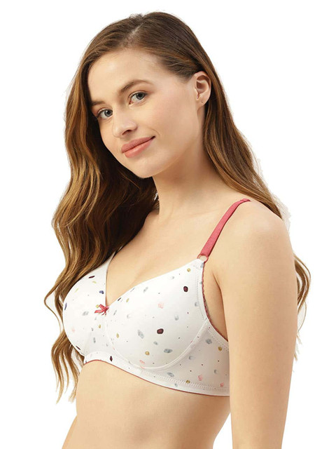 Leading Lady White & Grey Abstract Bra Lightly Padded 2 Leading Lady White & Grey Abstract Bra Lightly Padded