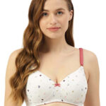 Leading Lady White & Grey Abstract Bra Lightly Padded