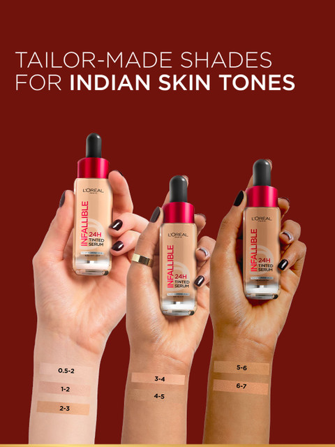 LOreal Paris Infallible 24H Lightweight Dewy Tinted Serum Foundation 30ml - Medium 4-5 6 LOreal Paris Infallible 24H Lightweight Dewy Tinted Serum Foundation 30ml - Medium 4-5