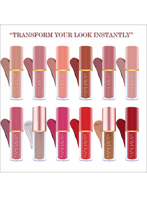 nandiayan Set of 12 Liquid Lipstick With Matte finish - 2.5ml Each 6 nandiayan Set of 12 Liquid Lipstick With Matte finish - 2.5ml Each