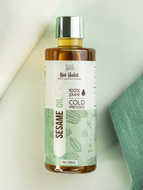 Nat Habit Cold Pressed 100% Pure Sesame Oil for Skin & Hair with Zero Preservatives - 30ml