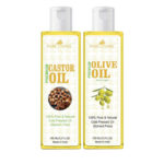 Park Daniel Set Of 2 Pure Natural Castor & Olive Oil For Skin & Hair - 100 ml Each