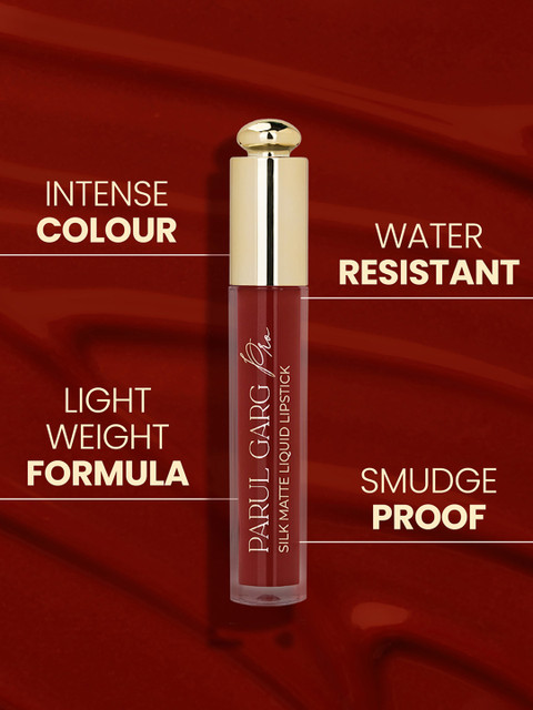 Parul Garg Smudge-Proof Matte Lipstick with Shea Butter & Vitamin E-Hibiscus (Deep Red)-3ml 2 Parul Garg Smudge-Proof Matte Lipstick with Shea Butter & Vitamin E-Hibiscus (Deep Red)-3ml