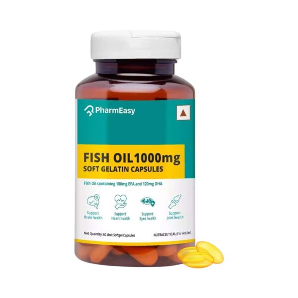 Pharmeasy Fish Oil 1000mg Soft Gelatin 60 Capsules