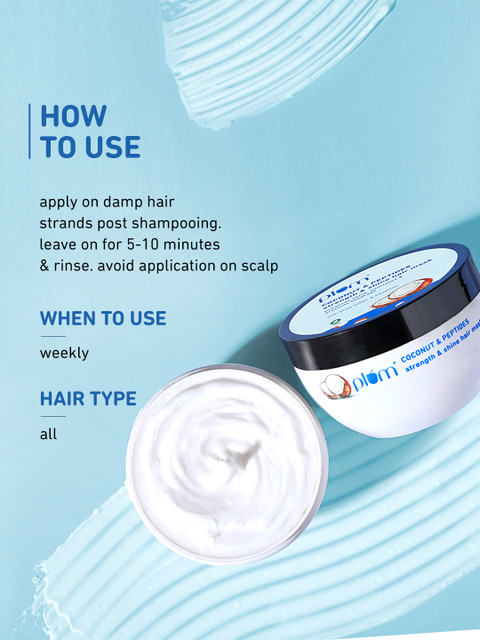 Plum Coconut & Peptides Strength & Shine Hair Mask- 200gm 3 Plum Coconut & Peptides Strength & Shine Hair Mask- 200gm