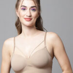 PrettyCat Medium Coverage Bralette All Day Comfort Bra PC-BR-7004-BEG-30B-Beige