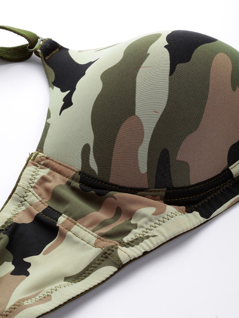 Roadster Olive Green Printed Non-Wired Lightly Padded Everyday Bra RDST-PAAM-BRA-030A 5 Roadster Olive Green Printed Non-Wired Lightly Padded Everyday Bra RDST-PAAM-BRA-030A