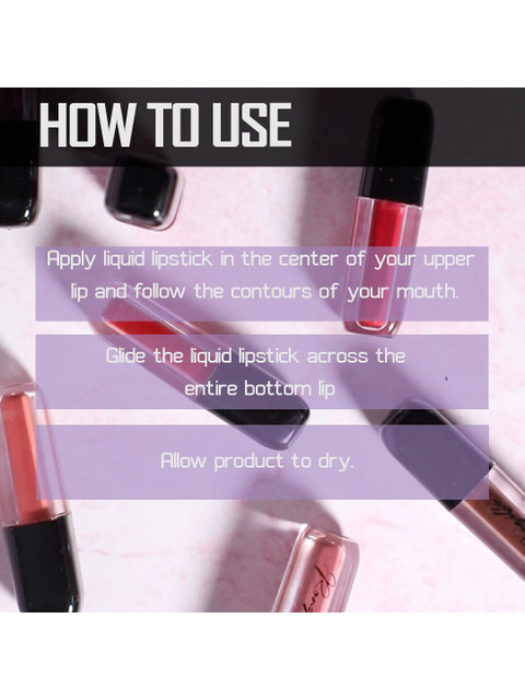 Ronzille Set of 10 Matte Waterproof Non Transfer Liquid Lipstick - 1.2 ml each 4 Ronzille Set of 10 Matte Waterproof Non Transfer Liquid Lipstick - 1.2 ml each