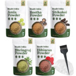 Shudh Online Set Of 5 Amla, Reetha, Bhringraj, Shikakai & Hibiscus Powder - 100 g Each