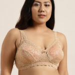 Sztori Plus Size Beige Lace Non-Wired Non Padded Everyday Bra SZ-BRA-705B