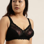Sztori Plus Size Black Lace Non-Wired Non Padded Everyday Bra SZ-BRA-705A