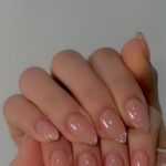 The Pink Truck Set Of 24 Artificial Reusable Nails With Silver Zari Tip Design - Peach