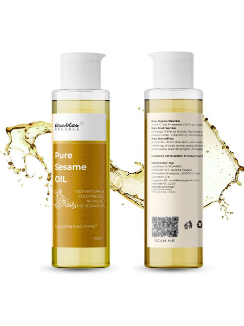Usables ORGANIC Cold Pressed Sesame Oil - 100 ml 2 Usables ORGANIC Cold Pressed Sesame Oil - 100 ml