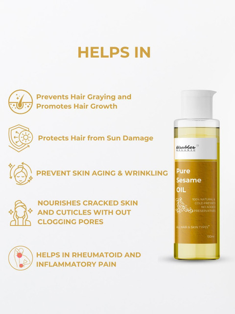 Usables ORGANIC Cold Pressed Sesame Oil - 100 ml 4 Usables ORGANIC Cold Pressed Sesame Oil - 100 ml