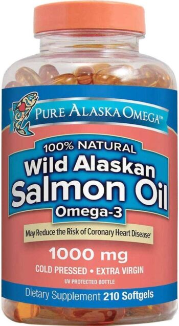Pure Alaska Omega Wild Alaskan Salmon Oil Omega-3 1000mg 210 Capsules