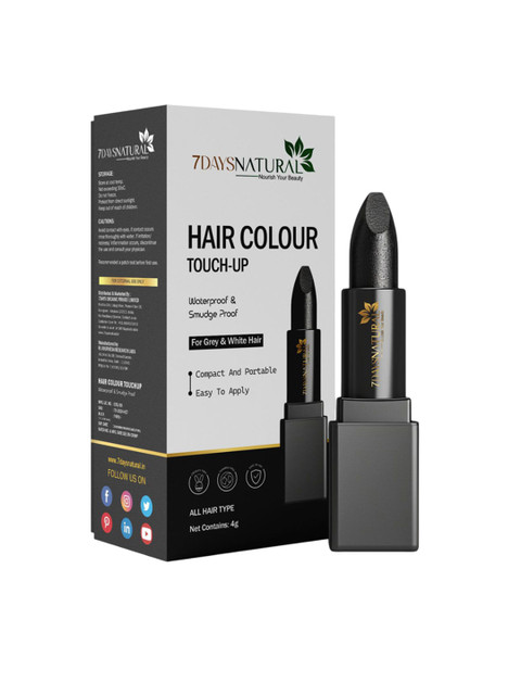 7DAYSNATURAL Natural Water Proof & Smudge Proof Hair Colour Touch-Up Stick - 4 g - Black 1 7DAYSNATURAL Natural Water Proof & Smudge Proof Hair Colour Touch-Up Stick - 4 g - Black