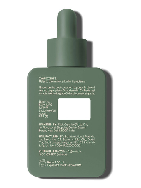 ARATA Hair Growth Serum with 3% Redensy Supports Hair Growth Reduce Hair Thinning - 30ml 2 ARATA Hair Growth Serum with 3% Redensy Supports Hair Growth Reduce Hair Thinning - 30ml