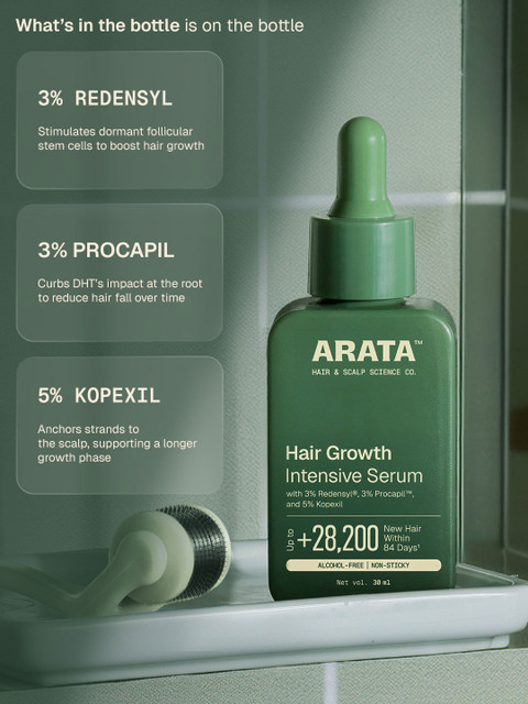 ARATA Hair Growth Serum with 3% Redensy Supports Hair Growth Reduce Hair Thinning - 30ml 4 ARATA Hair Growth Serum with 3% Redensy Supports Hair Growth Reduce Hair Thinning - 30ml